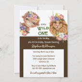 ワイルドワンファーストライオンモンキーサファリベビー 招待状 (正面)