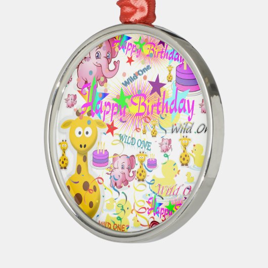 ワイルドワンファースト誕生日オーナメント メタルオーナメント (左)