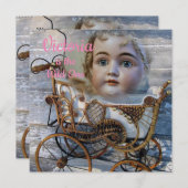 ワイルドワンファースト誕生日カード招待状ビクトリア 招待状 (正面/裏面)