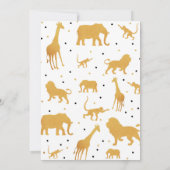 ワイルドワンファースト誕生日サファリ動物 招待状 (裏面)