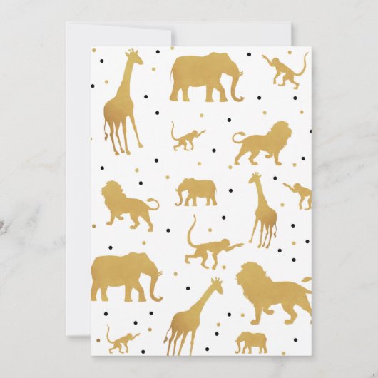 ワイルドワンファースト誕生日サファリ動物 招待状 (裏面)