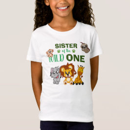 ワイルドワンファースト誕生日ジャングルサファリシスター動物園 Tシャツ