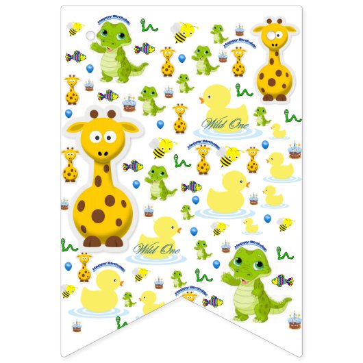 ワイルドワンファースト誕生日バンティングバナー バンティングフラッグ (第2の旗)