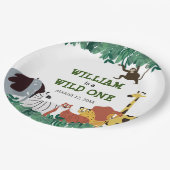 ワイルドワンファースト誕生日パーティージャングルサファリ ペーパープレート (アングル)