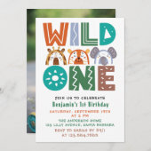 ワイルドワンファースト誕生日フォト招待状 招待状 (正面/裏面)