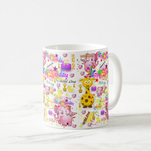 ワイルドワンファースト誕生日マグ コーヒーマグカップ (正面右)
