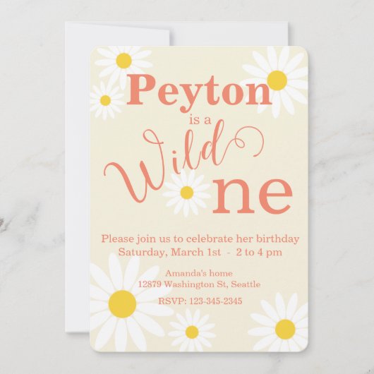 ワイルドワンファースト誕生日招待状 招待状 (正面)