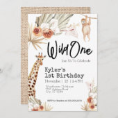 ワイルドワンファースト誕生日招待状 招待状 (正面/裏面)