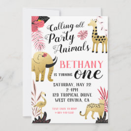 ワイルドワンファースト誕生日招待状 招待状