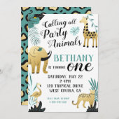 ワイルドワンファースト誕生日招待状 招待状 (正面/裏面)