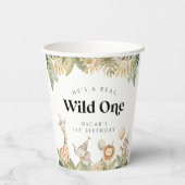 ワイルドワンファースト誕生日紙カップサファリ動物 紙コップ (裏面)