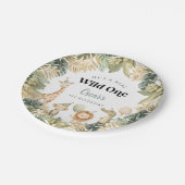 ワイルドワンファースト誕生日紙プレートサファリアニマルズ ペーパープレート (アングル)