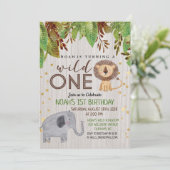 ワイルドワンファースト1歳の誕生日招待状ボーイ 招待状 (スタンド正面)