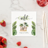 ワイルドワンファースト1stサファリ動物の誕生日パーティー スタンダードカクテルナプキン (インサイチュ)