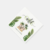 ワイルドワンファースト1stサファリ動物の誕生日パーティー スタンダードカクテルナプキン (角)