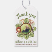 ワイルドワンフォトサファリジャングル葉スファースト誕生日 ギフトタグ (正面)