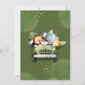 ワイルドワンフォトサファリ動物の誕生日パーティー 招待状 (裏面)