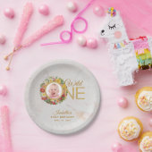 ワイルドワンフォトバラリースファースト誕生日マーブル ペーパープレート (パーティー)