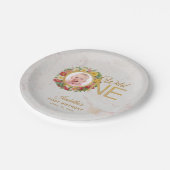 ワイルドワンフォトバラリースファースト誕生日マーブル ペーパープレート (アングル)