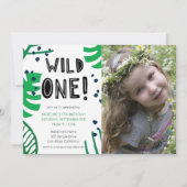 ワイルドワンフォトバースデーパーティー 招待状 (正面)