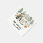 ワイルドワンフォレストベアディアウッドランドバースデーパーティー スタンダードカクテルナプキン (角)
