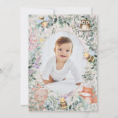 ワイルドワンフォレスト動物1st誕生日招待状 招待状 (裏面)