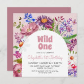 ワイルドワンフラワーズ1'st誕生日 招待状 (正面/裏面)