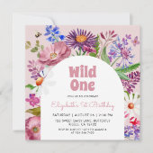 ワイルドワンフラワーズ1'st誕生日 招待状 (正面)