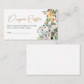 ワイルドワンフローラサファリベイビーシャワーおむつラッフル エンクロージャーカード (正面/裏面)