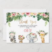 ワイルドワンフローラルフォリオサファリ感謝カード 招待状 (正面)