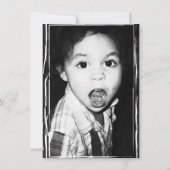 ワイルドワンブラック金ゴールド写真1 1歳の誕生日ありがとう 招待状 (裏面)