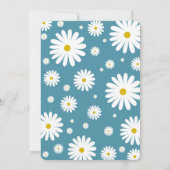 ワイルドワンブルーデイジーフラワーガール誕生日 招待状 (裏面)
