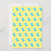 ワイルドワンブルー恐竜ボーイ1歳の誕生日 招待状 (裏面)