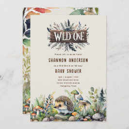 ワイルドワンヘッジホッグベビーウッドランドアニマルズ 招待状