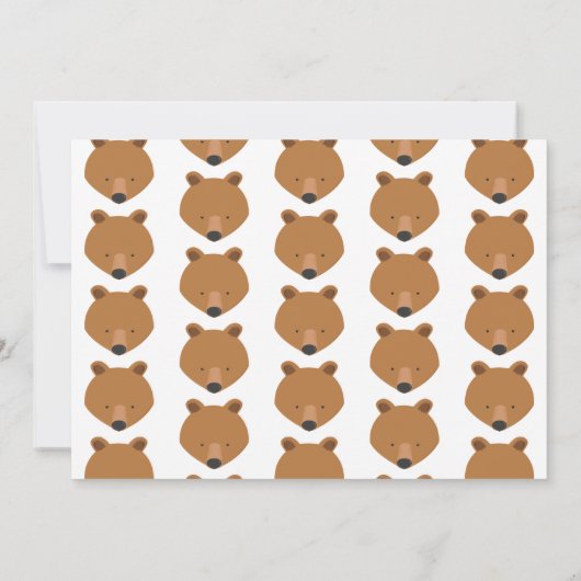 ワイルドワンベアアニマルファースト誕生日招待状 招待状 (裏面)