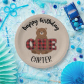 ワイルドワンベアハッピーファーバースデーパーティー ペーパープレート (パーティー)