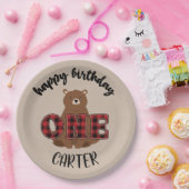 ワイルドワンベアハッピーファーバースデーパーティー ペーパープレート (パーティー)