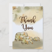 ワイルドワンベアーウッドランド赤ちゃんシャワー サンキューカード (正面)