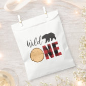 ワイルドワンベアーバッファロープレイドファースト誕生日 フェイバーバッグ (クリップ留めされた状態)
