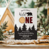 ワイルドワンベアーバッファロープレイドファースト誕生日 招待状