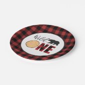 ワイルドワンベアーバッファロープレイド第1誕生日紙P ペーパープレート (アングル)