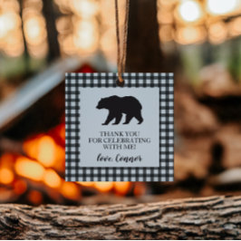 ワイルドワンベアーブラックバッファロープレイド誕生日 フェイバータグ