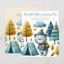 ワイルドワンベア1st誕生日（またはEDIT AGE）ティール（緑がかった色）金ゴールド