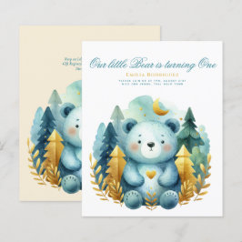 ワイルドワンベア1st誕生日（またはEDIT AGE）ティール（緑がかった色）金ゴールド