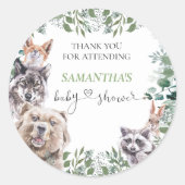 ワイルドワンベイビーシャワーウッドランド ラウンドシール (正面)