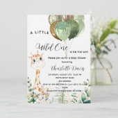 ワイルドワンベイビーシャワーキリンのジャングル贅沢 招待状 (スタンド正面)