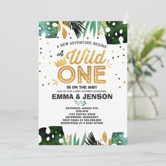 ワイルドワンベイビーシャワー招待状アドベンチャーシャワー 招待状 (スタンド正面)