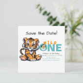 ワイルドワンベビーの最初の誕生日かわいい虎写真 セーブザデート (スタンド正面)