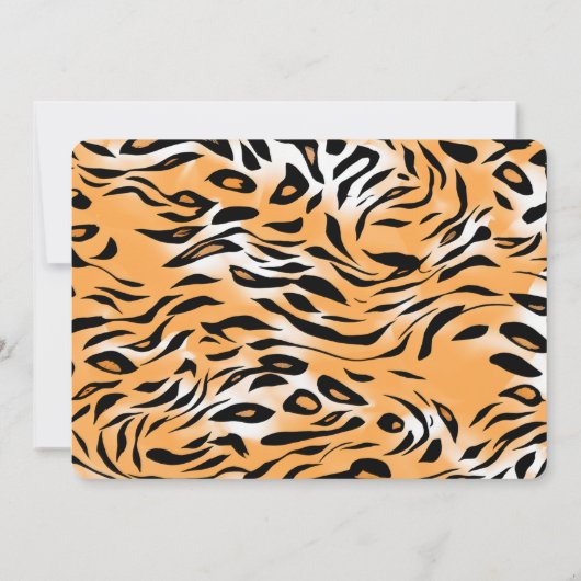 ワイルドワンベビーの最初の誕生日かわいい虎写真 招待状 (裏面)