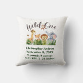 ワイルドワンベビーアニマルジャングルサファリ誕生統計 クッション (裏面)